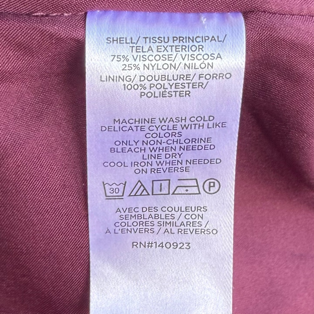 •LOFT• Velvet Twist Shift Skirt In Crushed Blackberry - Size 10 - Picture 6 of 8